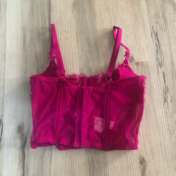 Victoria's Secret Fuchsia Lace Corset Bra Bustier - Picture 7 of 7